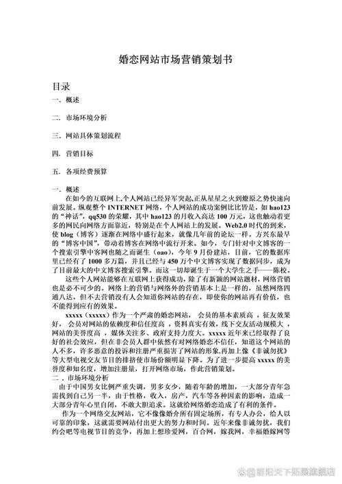 婚恋网站市场营销策划书